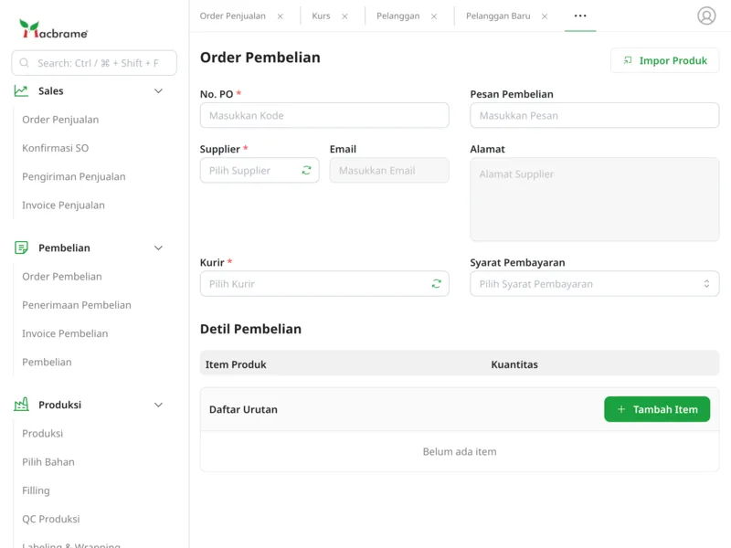 Macbrame web application interface