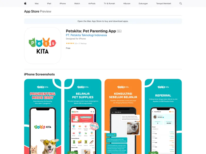 PetsKita mobile application interface